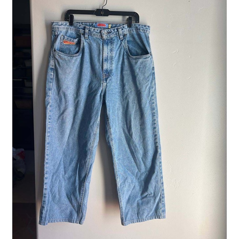 Empyre Baggy Leg Jeans Light Wash Skate Streetwear 36 Y2K Streetwear Skate